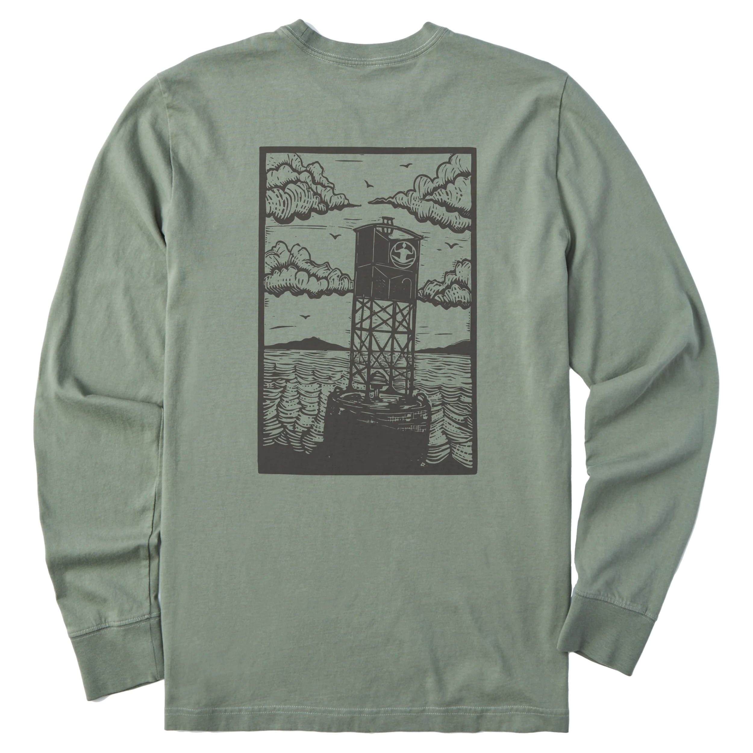 Men's Block Print Buoys Long Sleeve Premium Tee