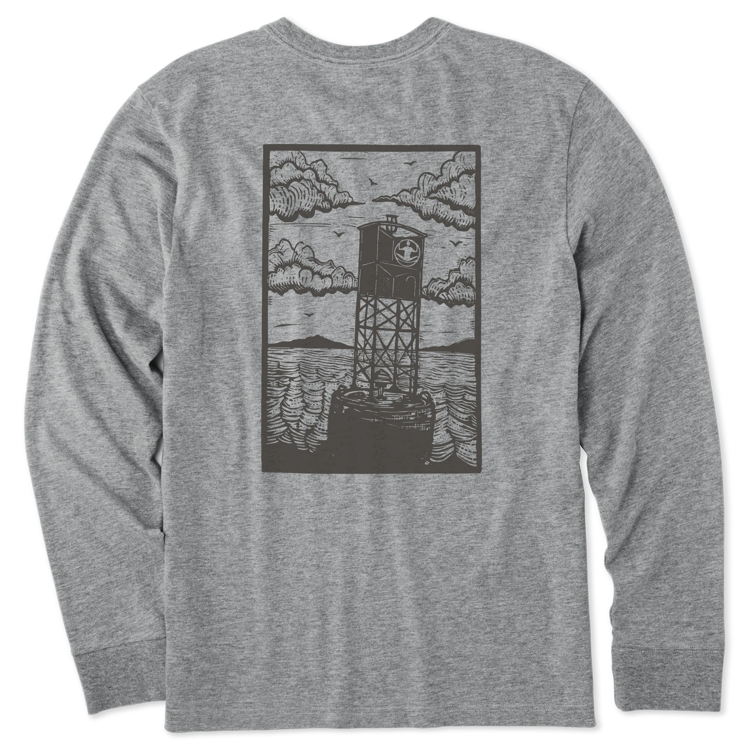 Men's Block Print Buoys Long Sleeve Premium Tee - Image 3