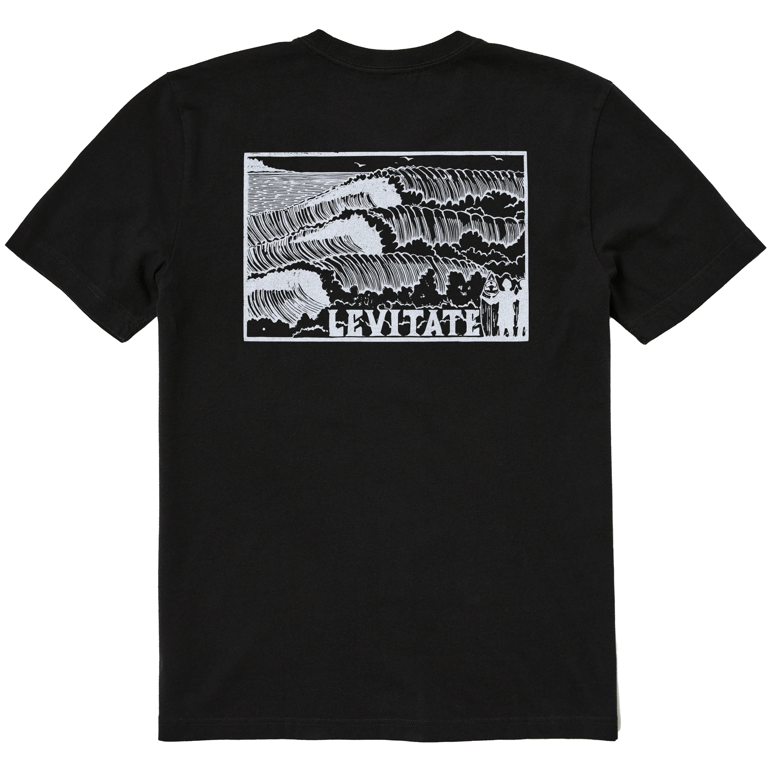 Men's Block Print Waves Short Sleeve Premium Tee - Image 3