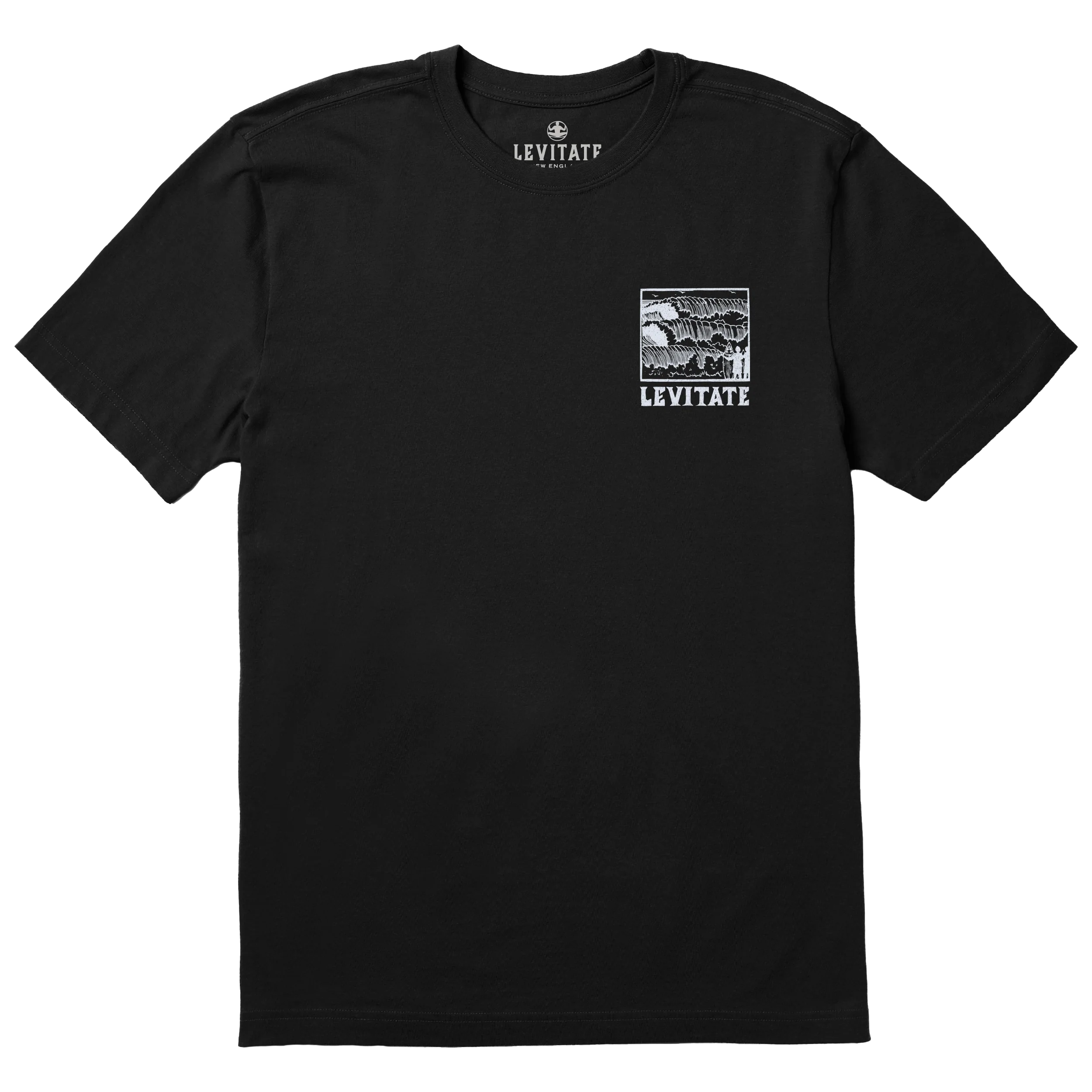 Men's Block Print Waves Short Sleeve Premium Tee - Image 4