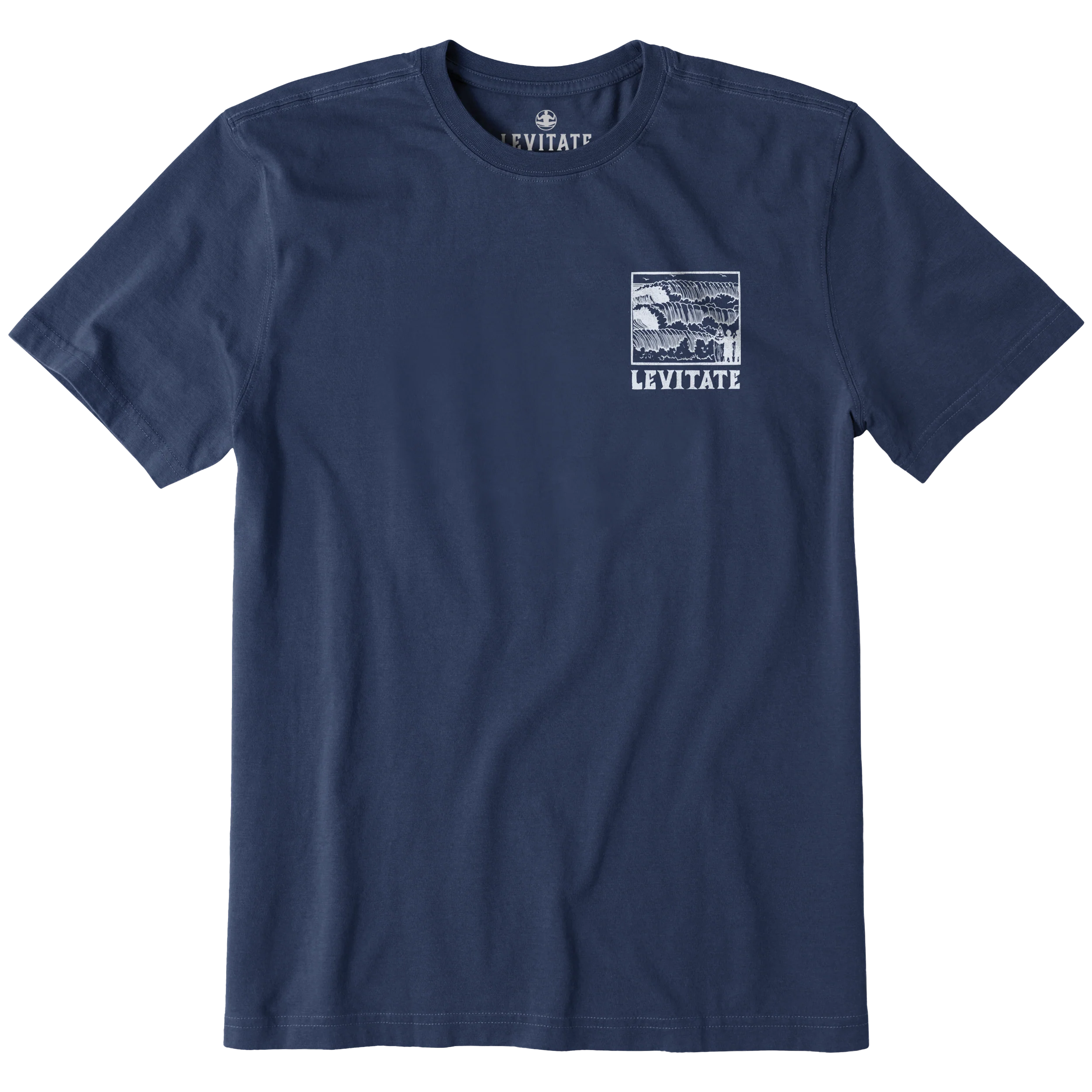 Men's Block Print Waves Short Sleeve Premium Tee - Image 6