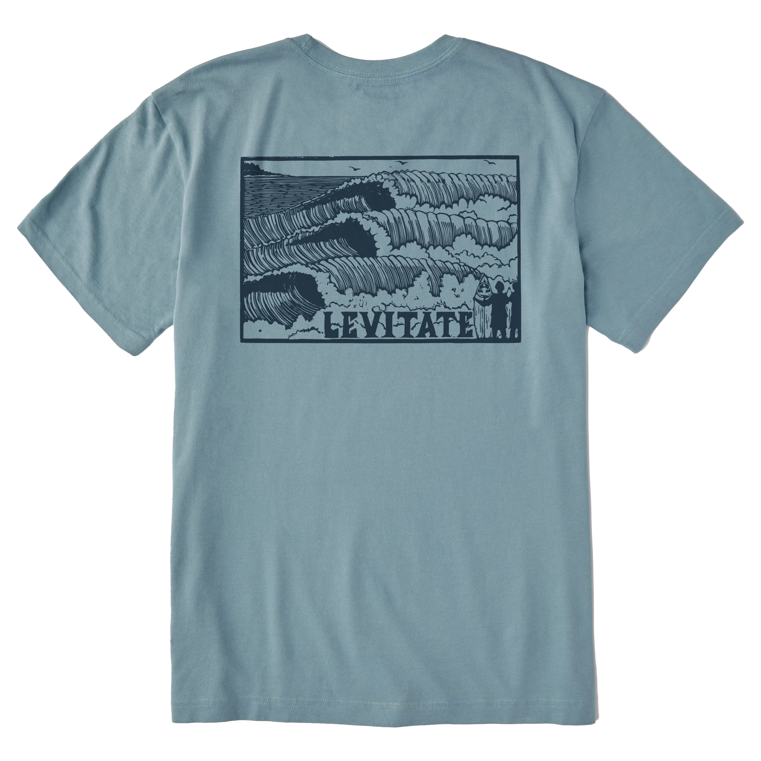 Men's Block Print Waves Short Sleeve Premium Tee - Image 7