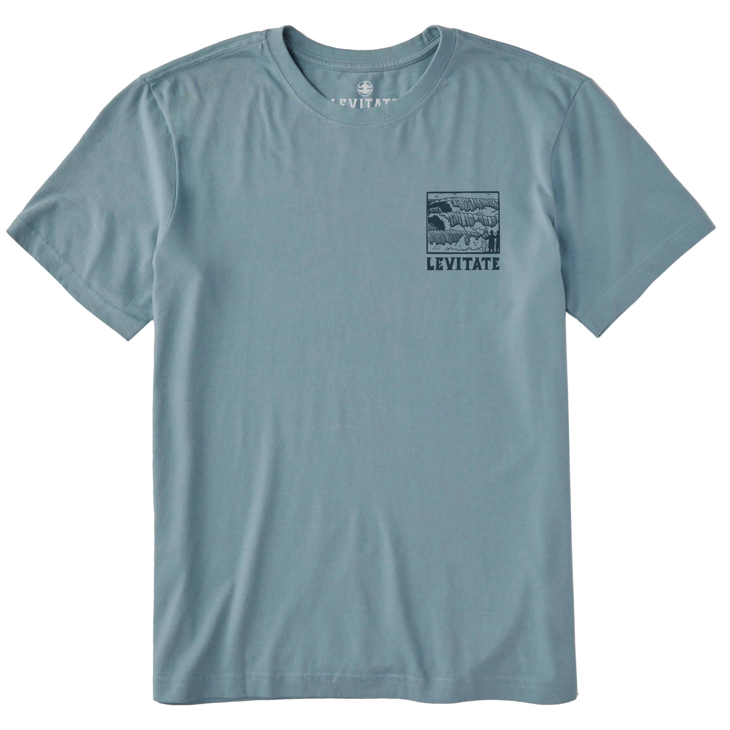 Men's Block Print Waves Short Sleeve Premium Tee - Image 8