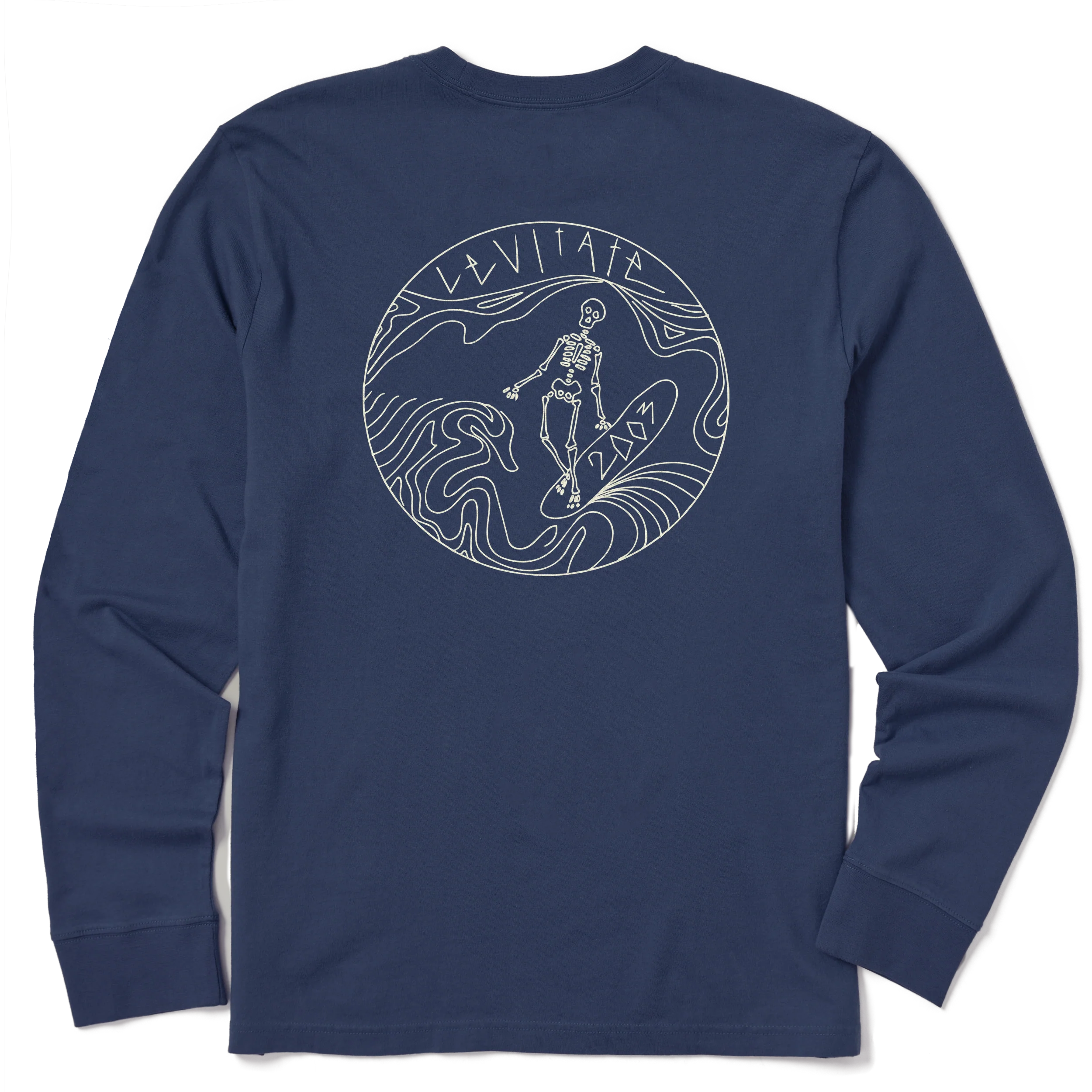 Men's Skeleton Surfer Long Sleeve Premium Tee