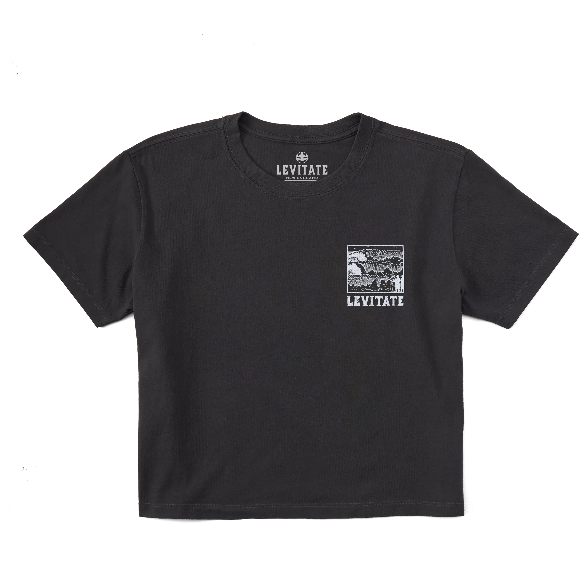 Women's Block Print Waves Short Sleeve Premium Tee - Image 2