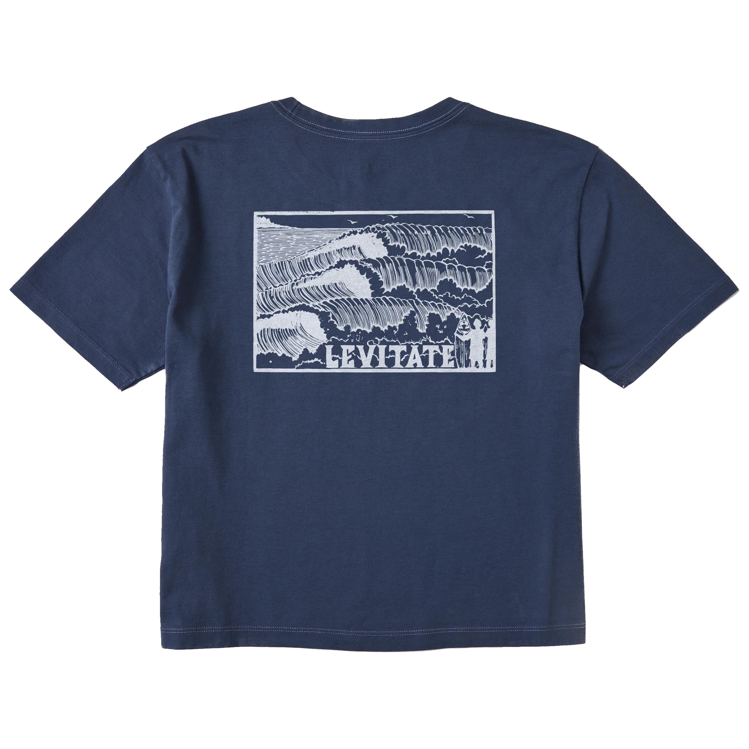 Women's Block Print Waves Short Sleeve Premium Tee - Image 3