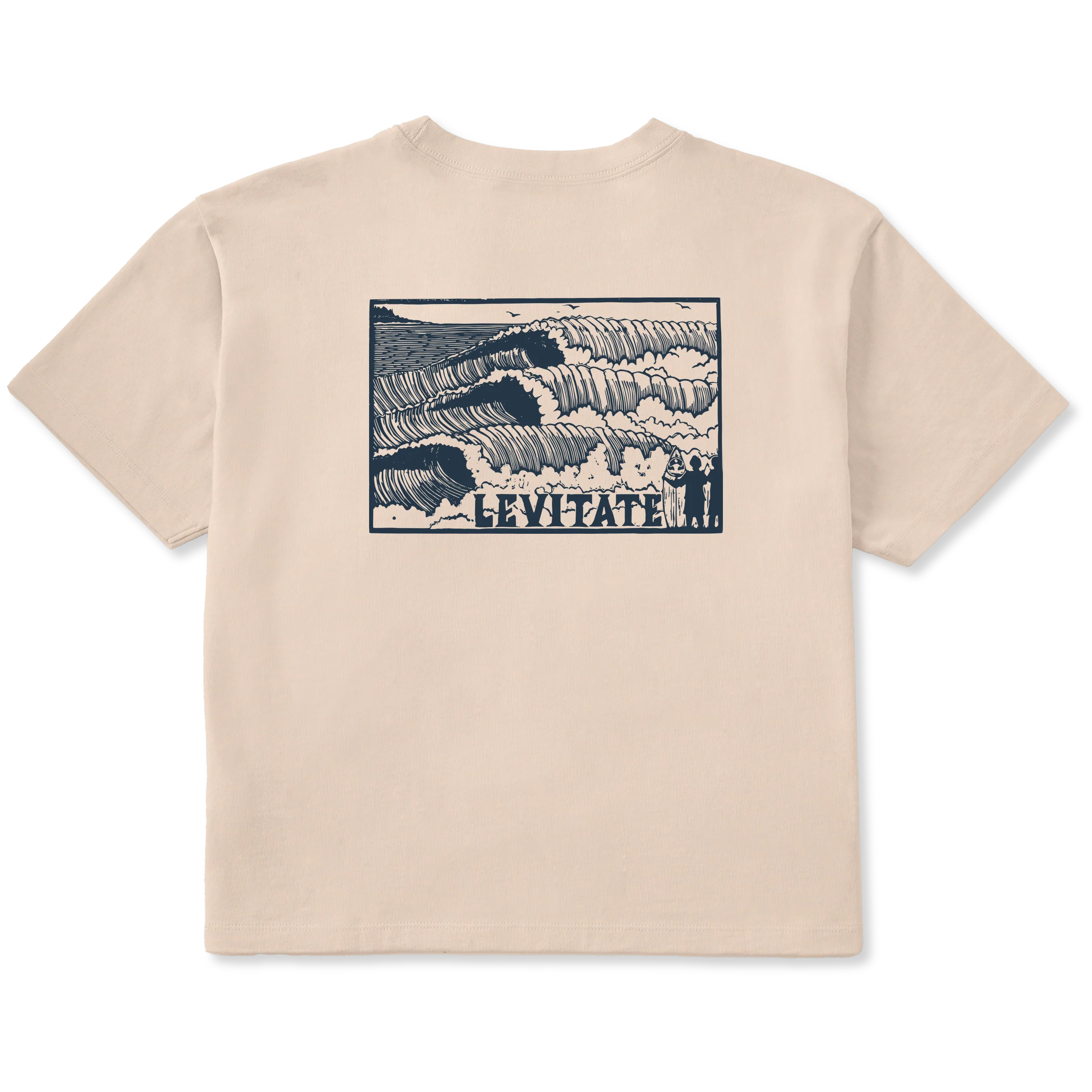 Women's Block Print Waves Short Sleeve Premium Tee - Image 5